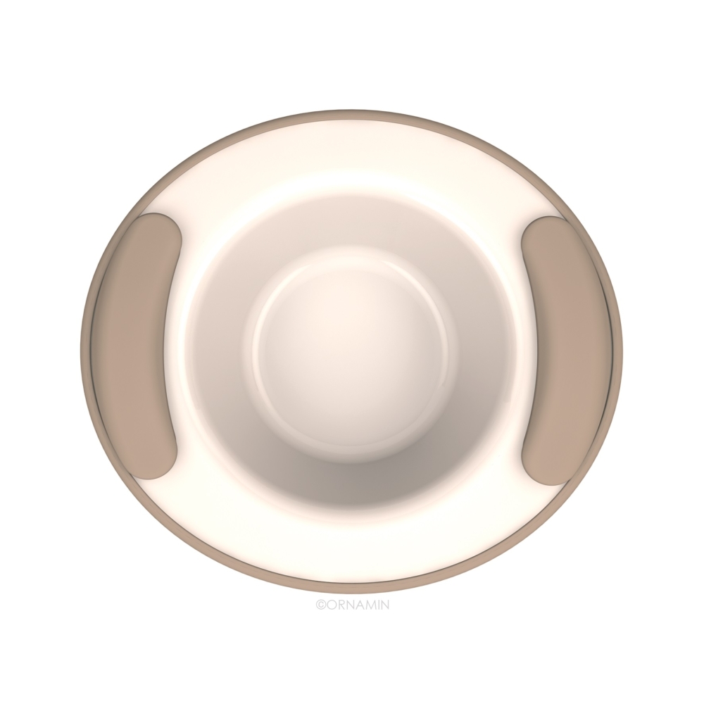 Warmhoudkom 19cm 200ml Linnen grijs - wit / grijs