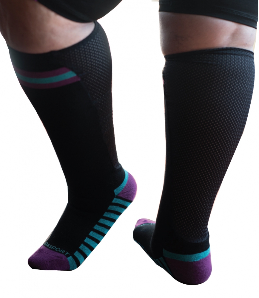 XpandaSport Sportsok met mesh panel  - zwart / paars 35 - 41